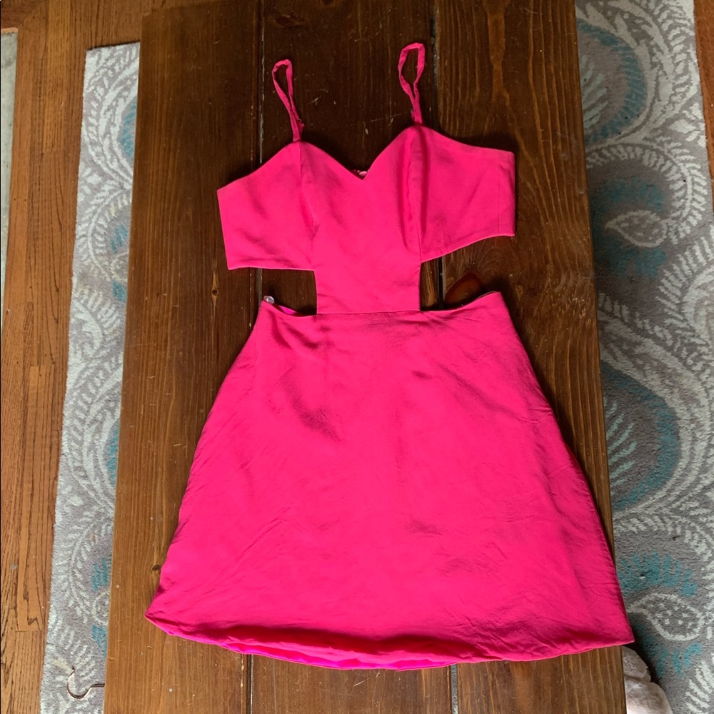 REVOLVE NBD X Naven Hot Pink Cutout Dresd